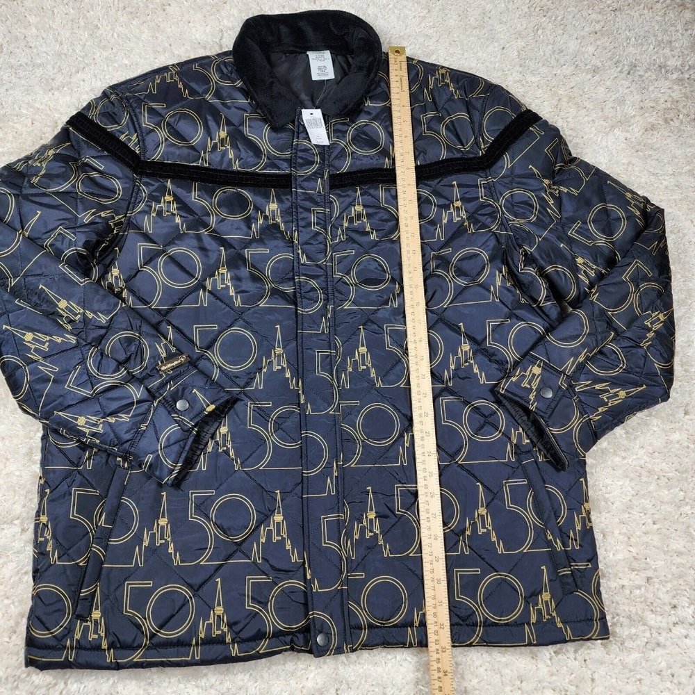Walt Disney World Jacket Mens XXL Black 50th Anniversary Quilted Zip Castle - Picture 6 of 15